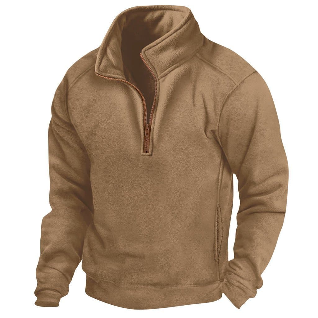 Comércio exterior Cross-Border masculino novo estilo gola alta meio zíper de manga comprida moletom tático pulôver espor
