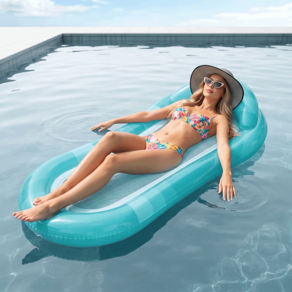 Flutuador Inflável , Espreguiçadeira De Água De Malha De Lantejoulas , Flutuadores Infláveis Flutuantes Para Piscina Com