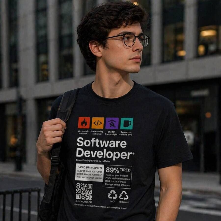Camiseta Software Developer Camisa Blusa Unissex Masculino Feminino 100% Algodão Top Premium Street wear