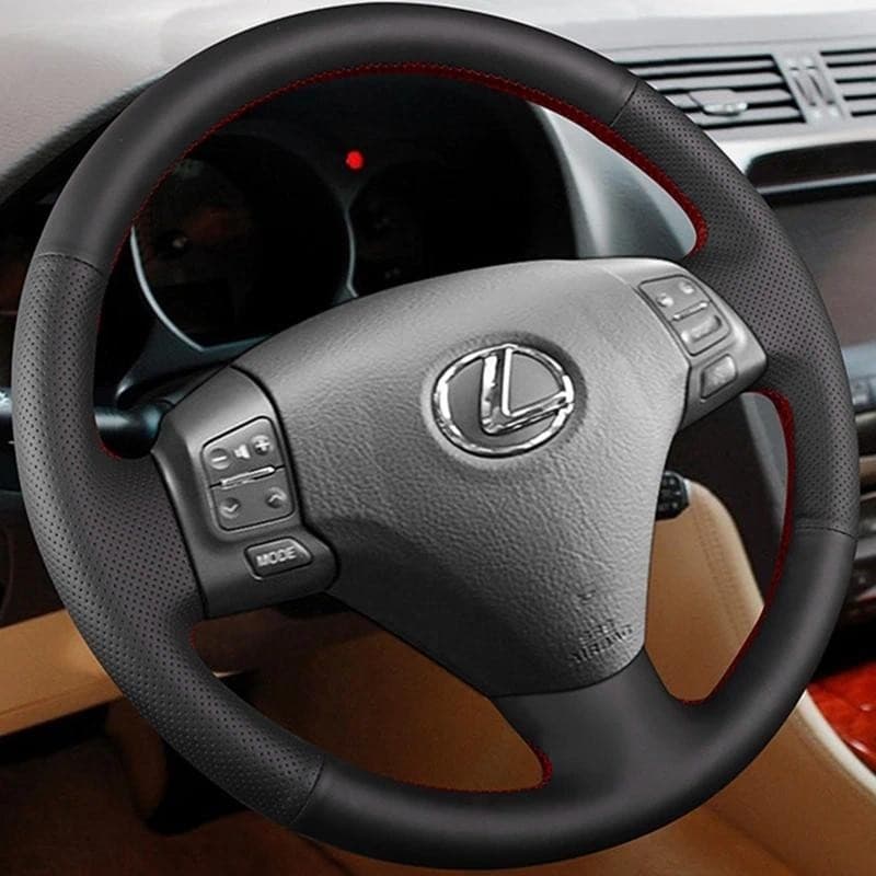 Capa Preta Para Volante Costurada À Mão , Faça Você Mesmo , Couro Artificial , Capas De Carro Lexus RX330 RX400h RX400 2