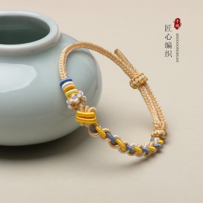 Pulseira Dimple Knot para Mulheres, Pulseira de Corda Vermelha Trançada DIY de Oito Fios, Produto Semiacabado, Pode Ser