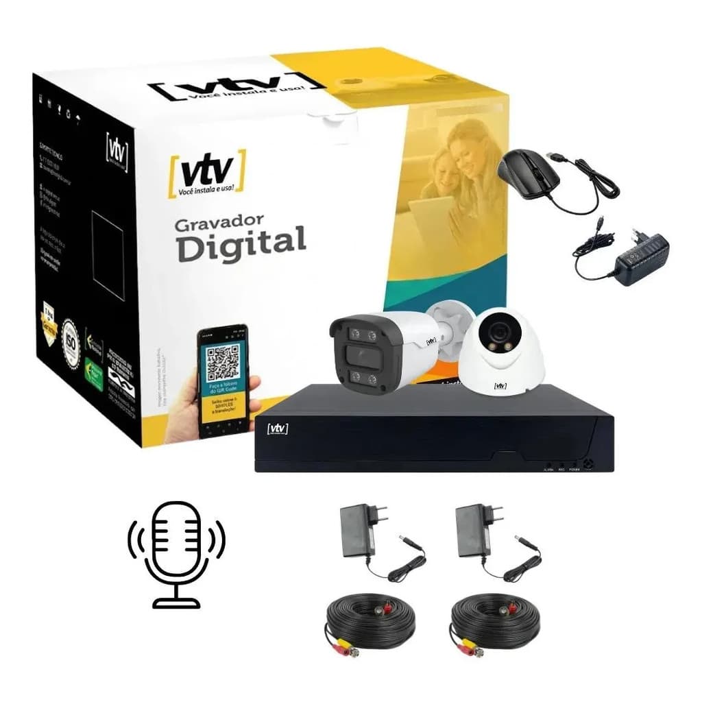 Kit Dvr 5mn  4ch + 1 Dome Full Color + 1 Bullet Full Color |