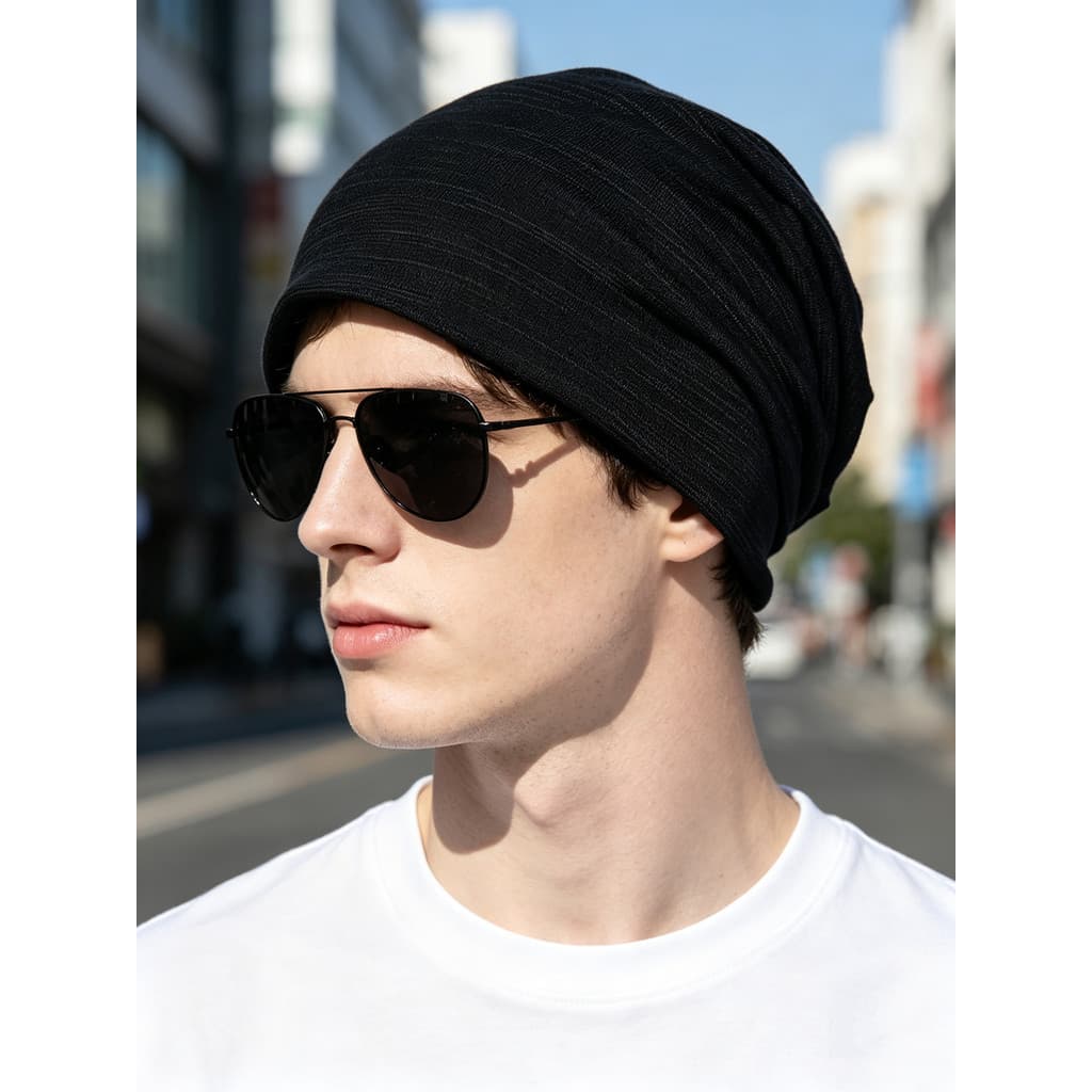 Chapéu masculino boné de cabeça fina versão coreana boné de pilha Casual simples pulôver boné ao ar livre lenço primaver