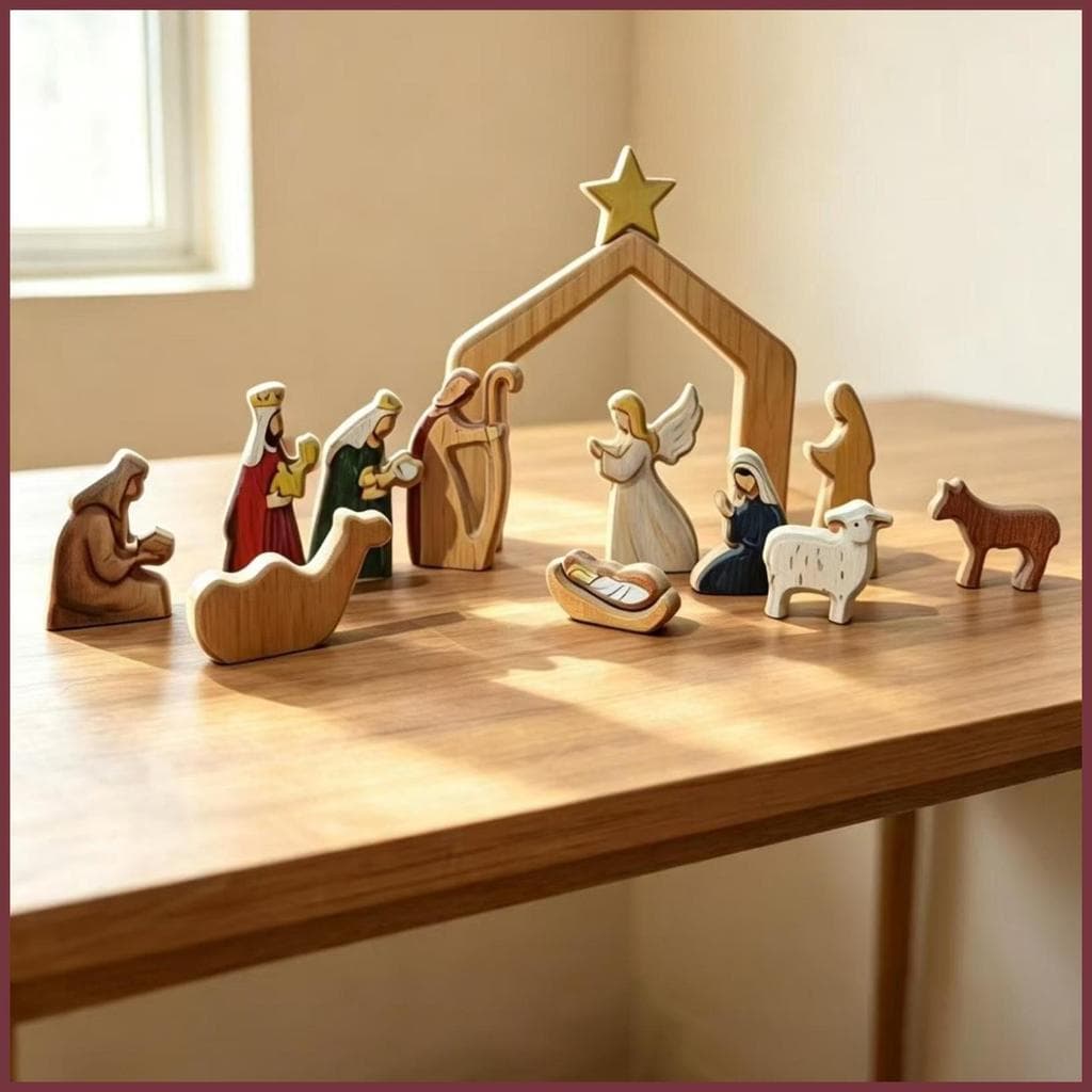 Conjunto De Natividade De Natal Mesa Religiosa Manjedoura Decoração Da Família Sagrada Em Miniatura Estatuetas Para Casa