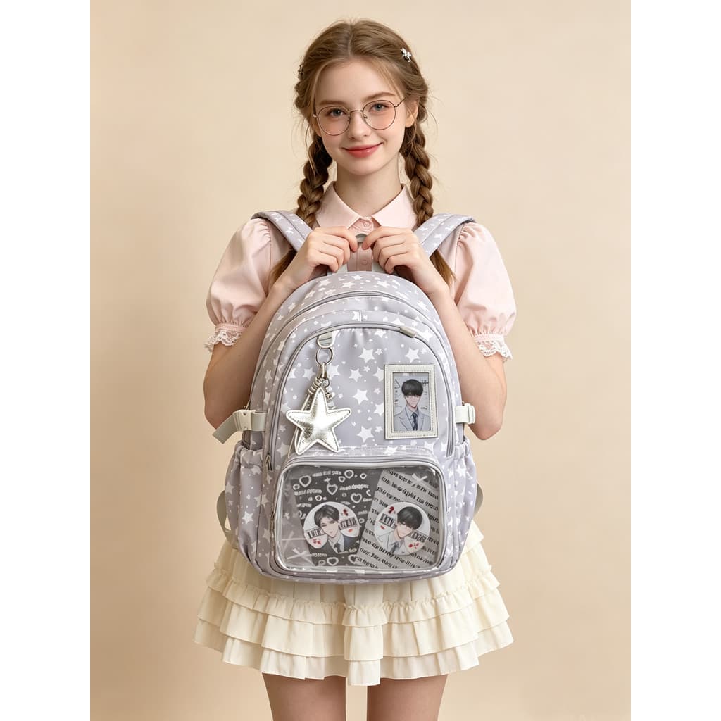 Mochila escolar júnior estudante do ensino médio feminino 2026 novo estilo moda All-Match mochila saco de dor feminino g