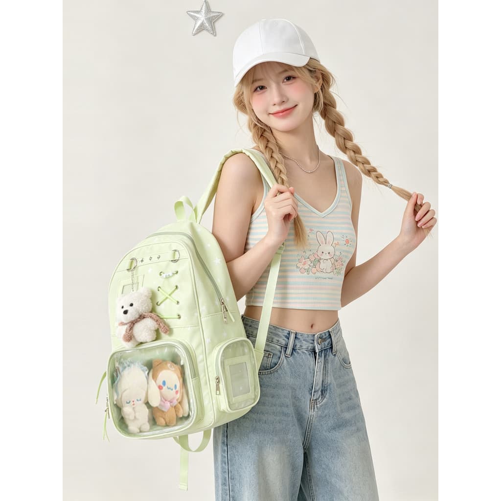 Mochila escolar estudante do ensino médio feminino 2026 novo estilo elegante mochila All-Match bolsa de dor de grande ca