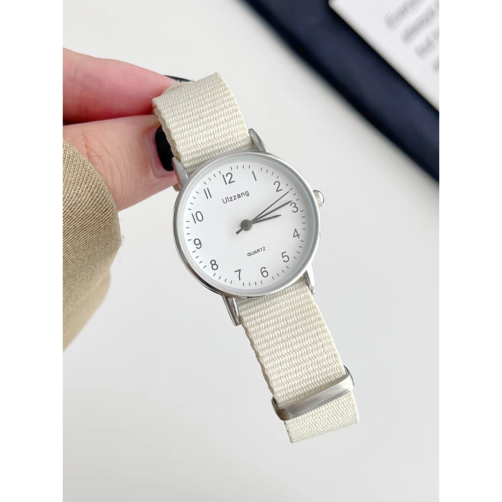 Relógio de pulseira de lona feminino de alta aparência nicho luz luxo arte ins estilo estudante escola secundária série