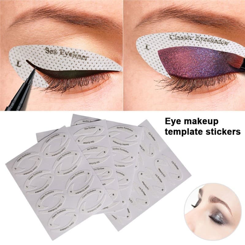 4 Folhas De Estênceis De Maquiagem Para Os Olhos | Ferramenta Modelar Delineador E Sobrancelhas Guia De Desenho De Sombr
