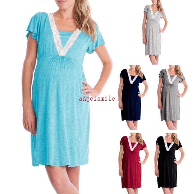 Maternidade Enfermagem Vestido Amamentação Pijamas