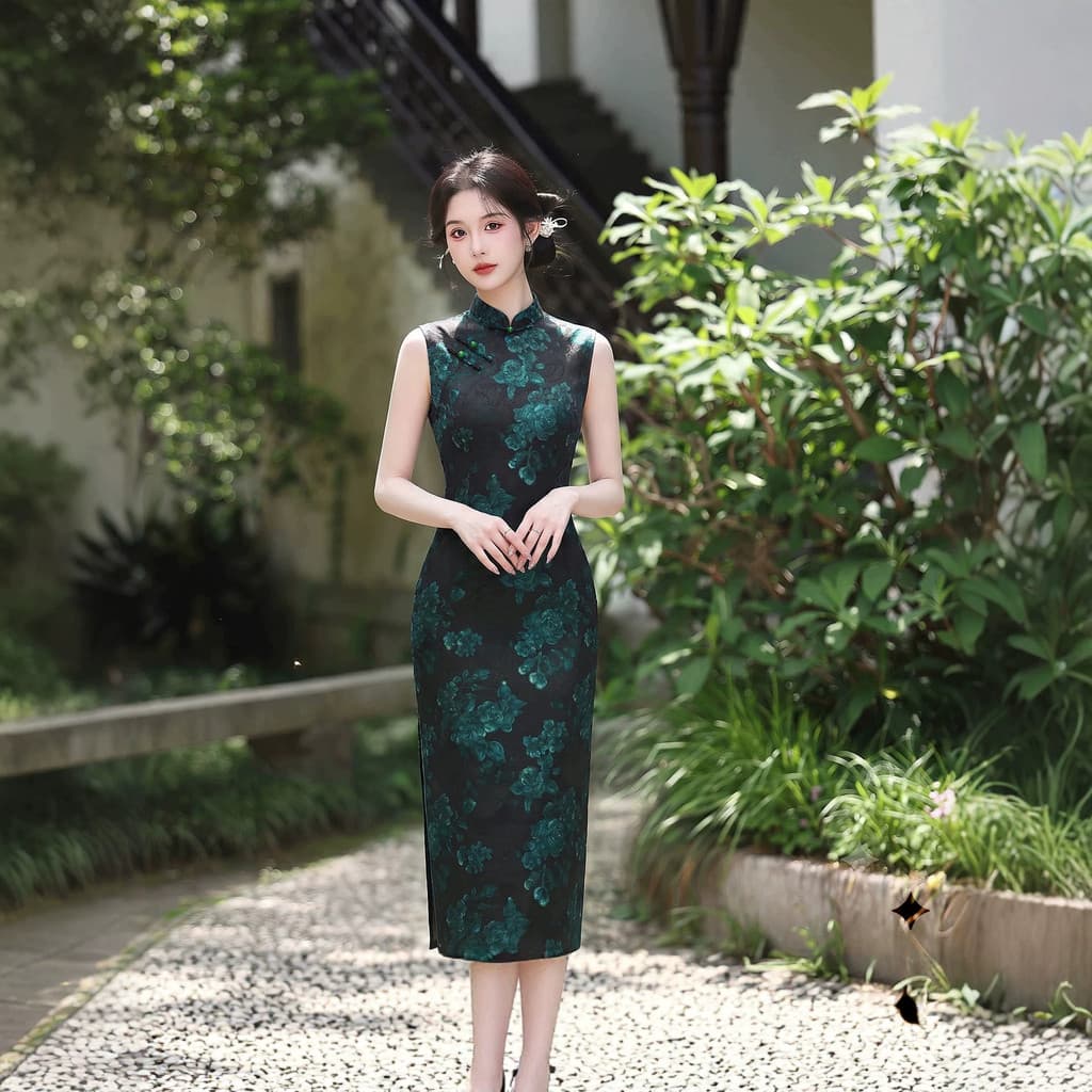 Preto primavera verão novo estilo chinês 2026 Cheongsam pode ser usado no trabalho novo estilo atmosfera High-end dupla