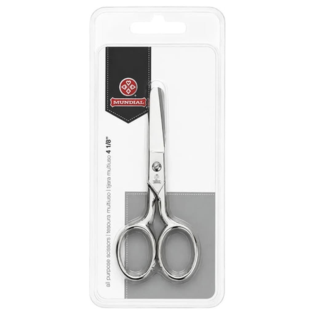 Tesoura Mundial Multiuso Inox 4 1/8 Artesanato Corte Precisão 10 5cm Prata