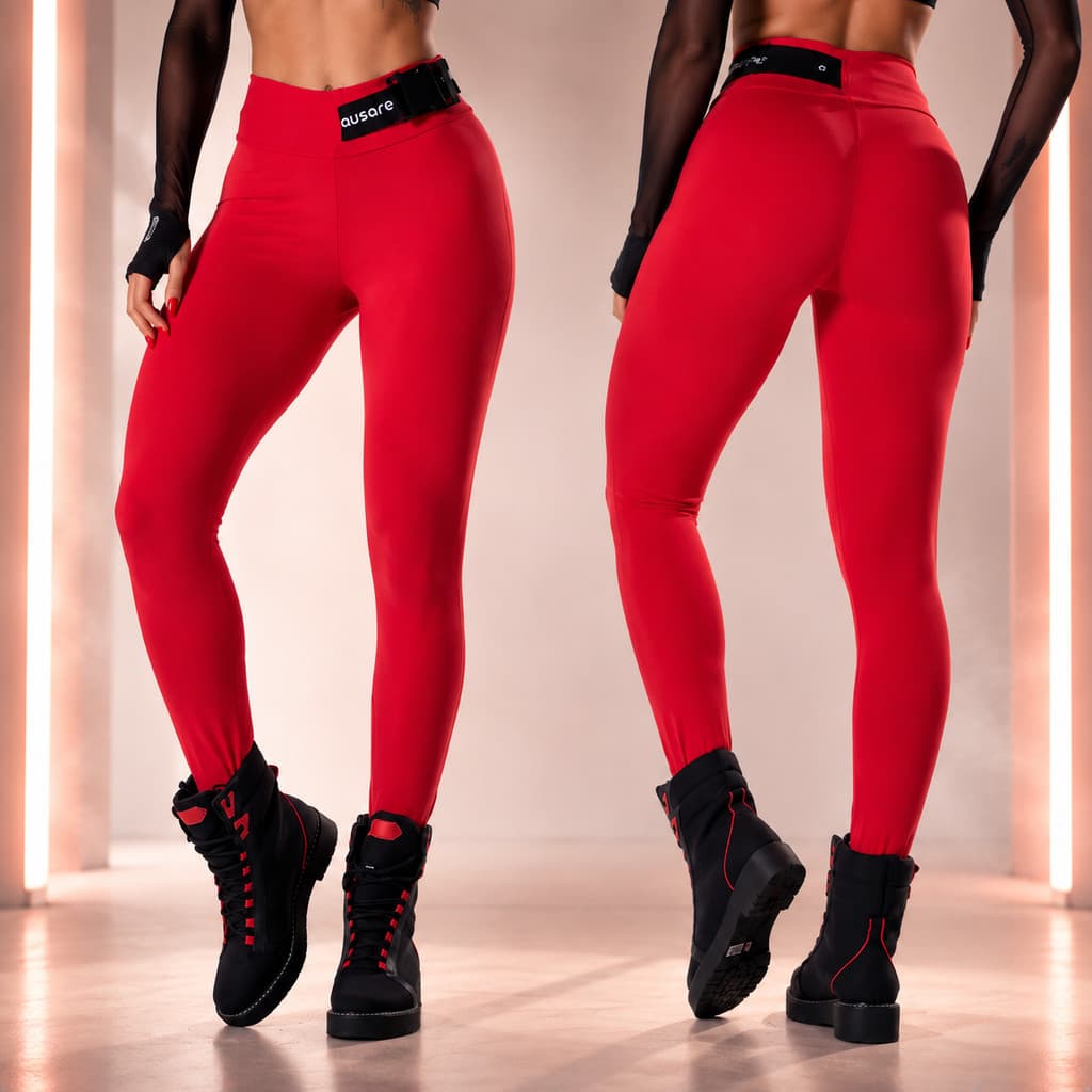 Calça Legging Ausare Cinto Suplex Uv50+ Feminina Academia