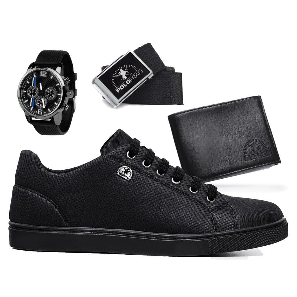 Tenis Masculino London Polo Fran Sapatenis Casual + Relogio + Carteira- Oferta