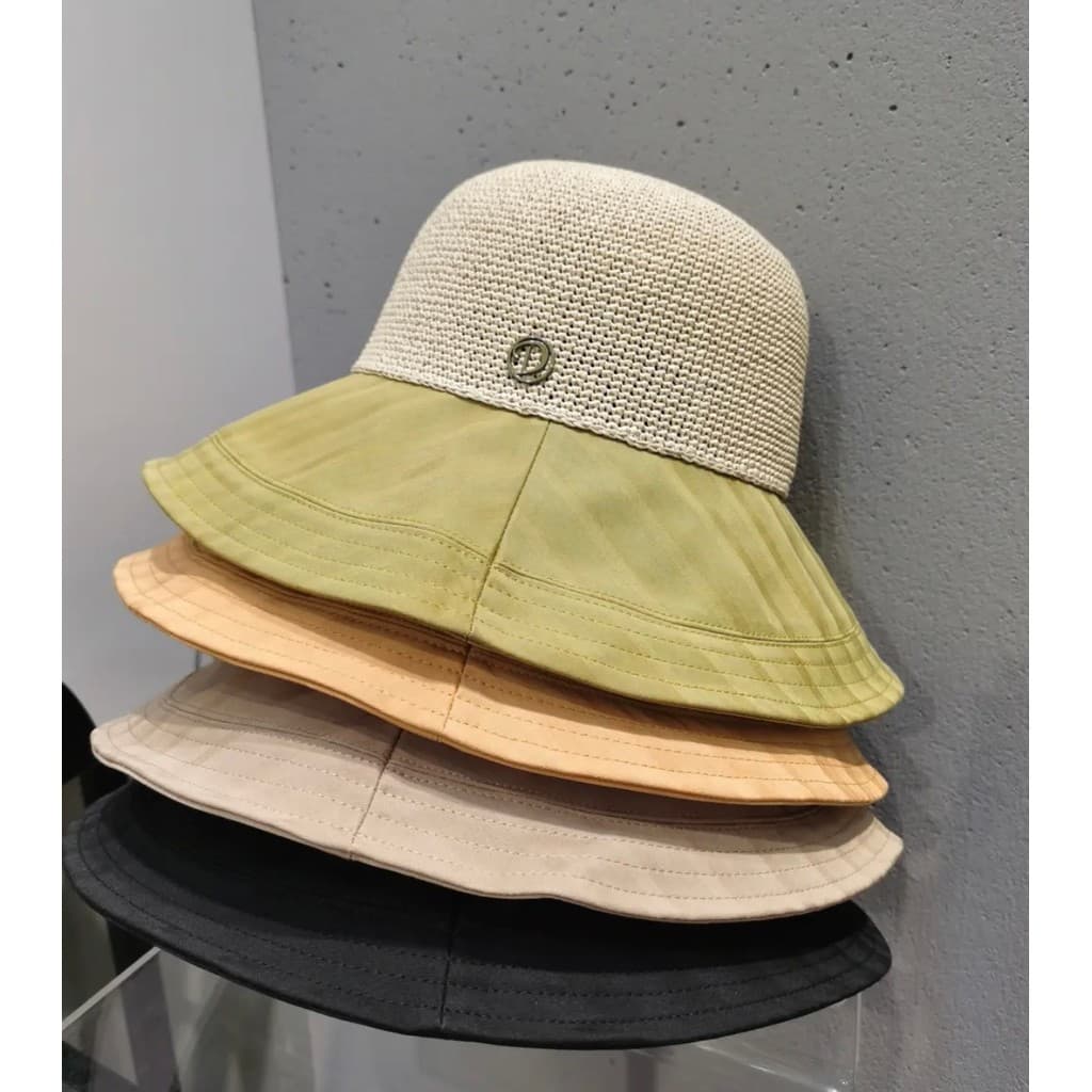 Verão Anti-ultravioleta Ray ráfia chapéu feminino japonês coreano feminino chapéu preto balde chapéu praia protetor sola
