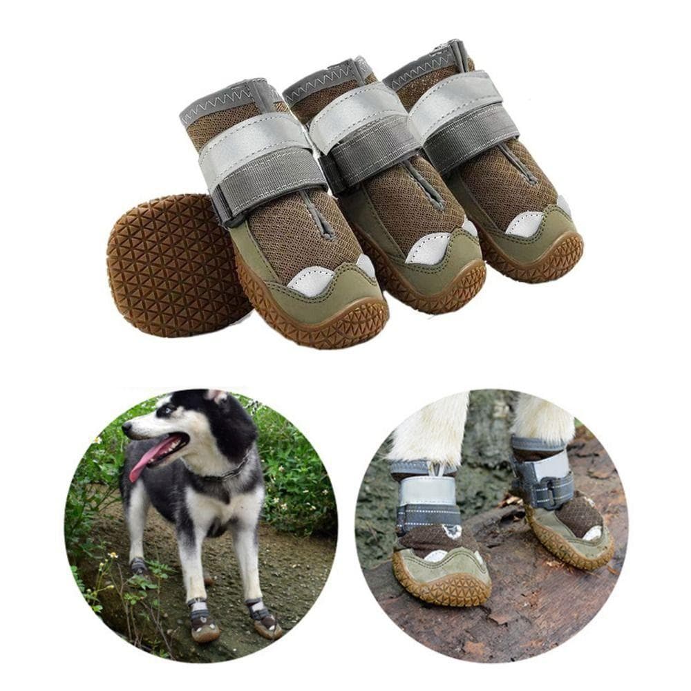 4 Unidades/Conjunto Sapatos Antiderrapantes Para Cães , Protetor Reflexivo Ajustável Calçados Resistentes Ao Desgaste Me