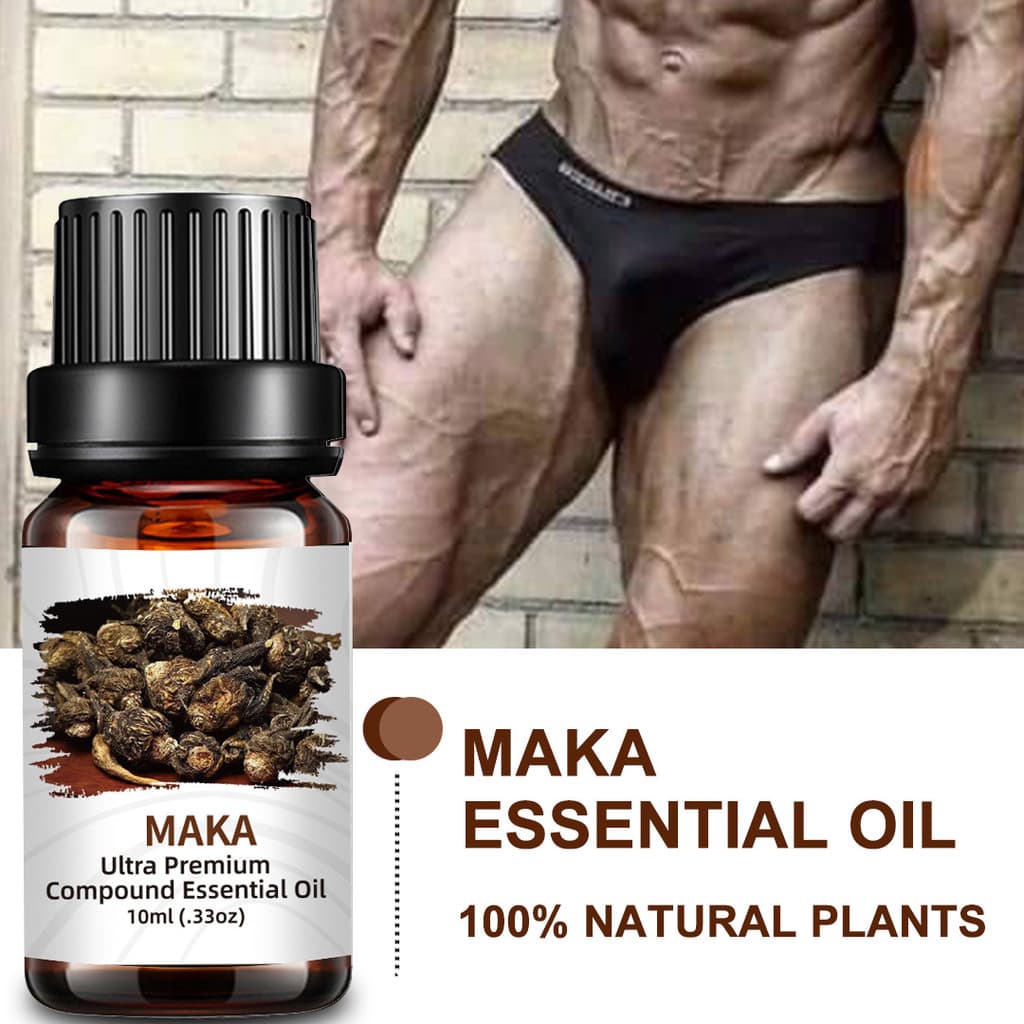 MaKa melhora a rugosidade, hidrata e suaviza, óleo essencial para massagem de saúde masculina.