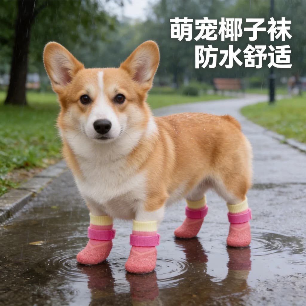 Botas de chuva para cães, capa para pés, sapatos de coco, antiderrapante, à prova d'água, sola macia, não pode tirar ani