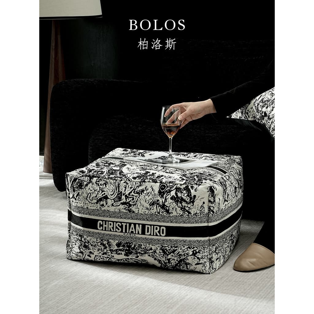 BOLOS casa luz luxo grande marca Premium preto branco impresso luxo baixo fezes almofada chão Tatami Futon cais