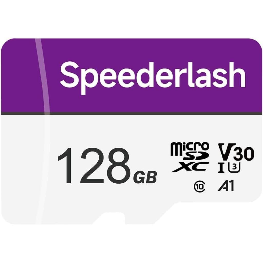Cartão Micro SD Speederlash de 128GB com Adaptador, A1, U3, Velocidade de Leitura de até 95MB/s, Cartão de Memória de Al