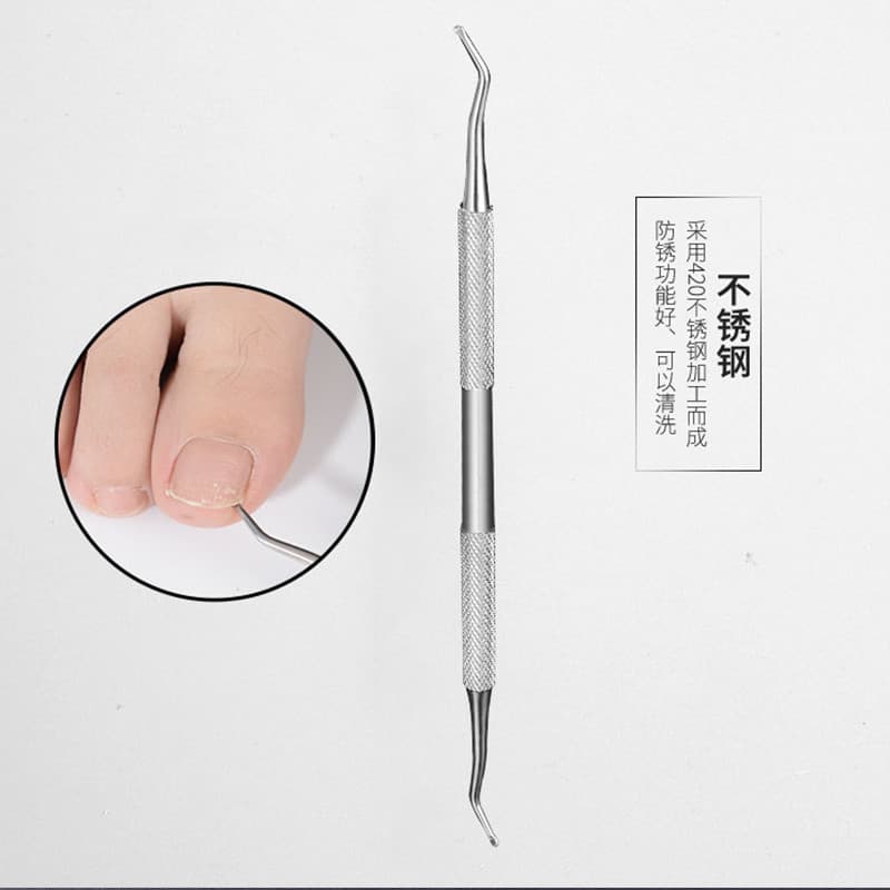 Removedor de unhas em aço inoxidável, colher de ranhura para unhas, dispositivo de deformação, Manicure, limpeza de pele
