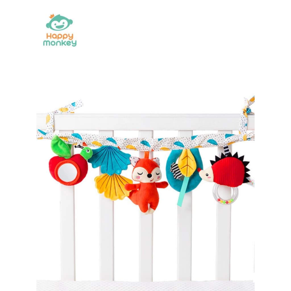 Feliz macaco cabeceira cama do bebê ornamentos carrinho de bebê pingente 0-1 anos de idade brinquedos recém-nascidos do