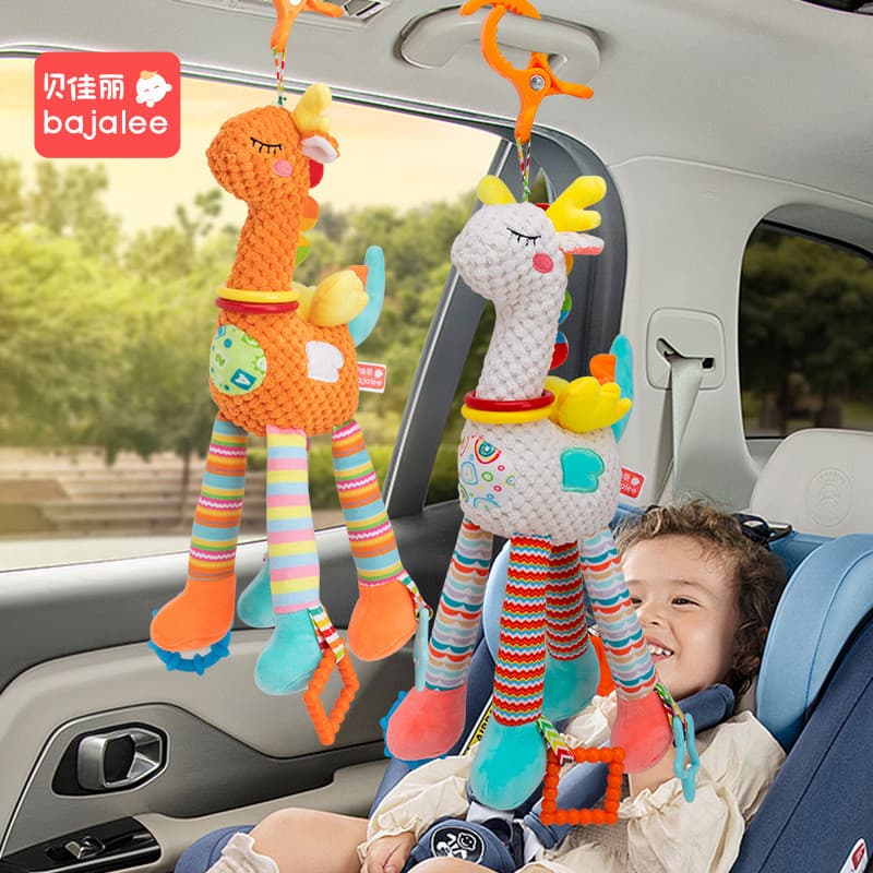 Beijiali carrinho de bebê pingente 0-1 anos de idade chocalho de pelúcia cama sino pendurado assento de segurança brinqu