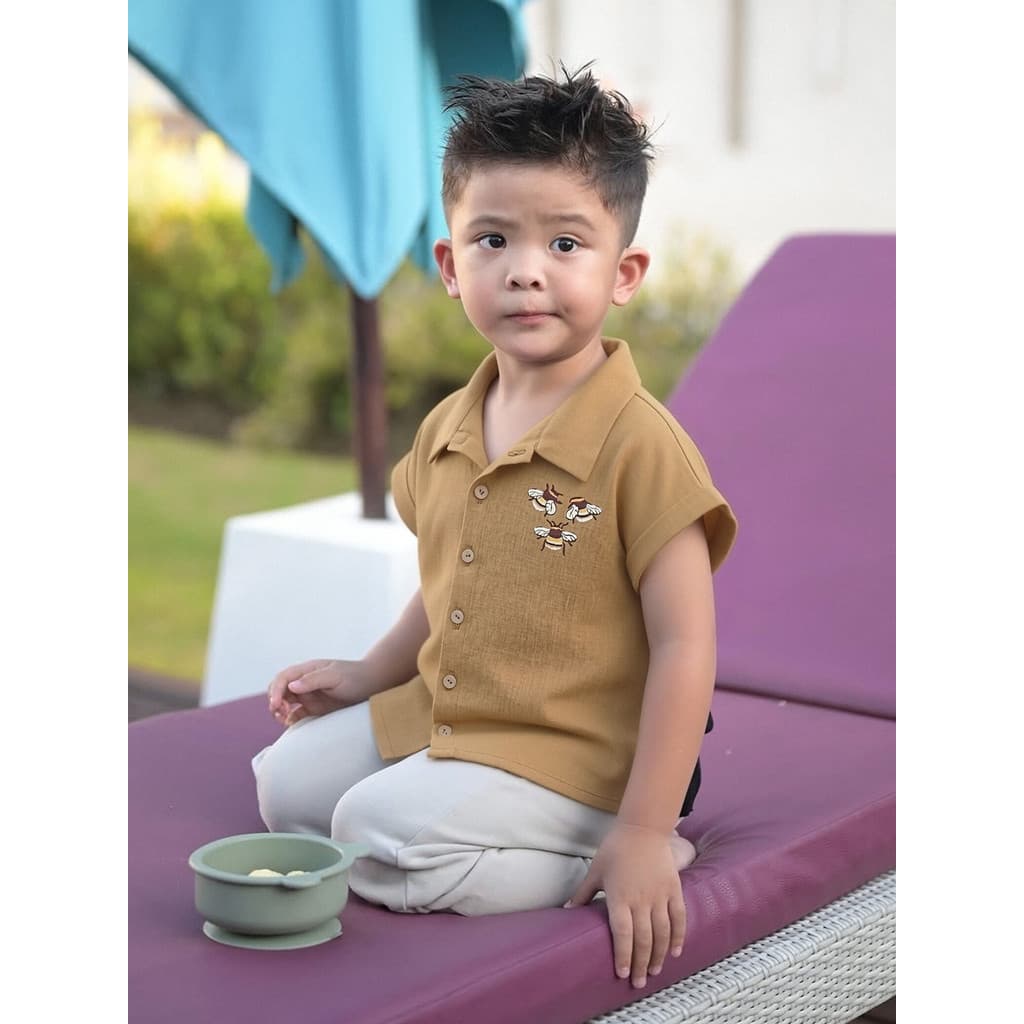 2026 novo estilo crianças camisa de manga curta verão respirável algodão linho meninos crianças bebê versão coreana euro