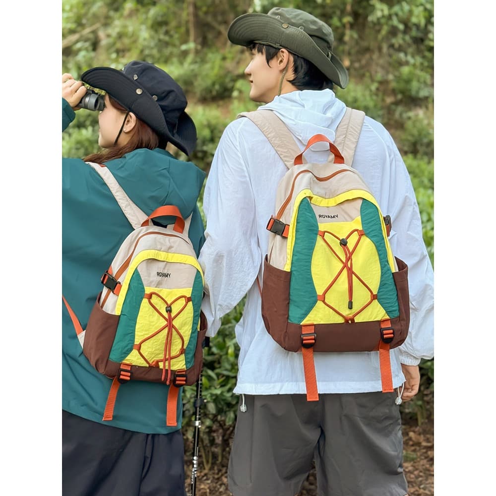 Ao ar livre contraste cor leve caminhadas saco de caminhadas feminino leve repelente de água mochila masculina saco de c