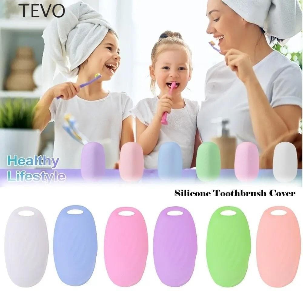 Tampas Protetoras De Escova De Dentes TEVO 6 Unidades , Capas De Silicone Respiráveis À Prova De Poeira , Higiênicas