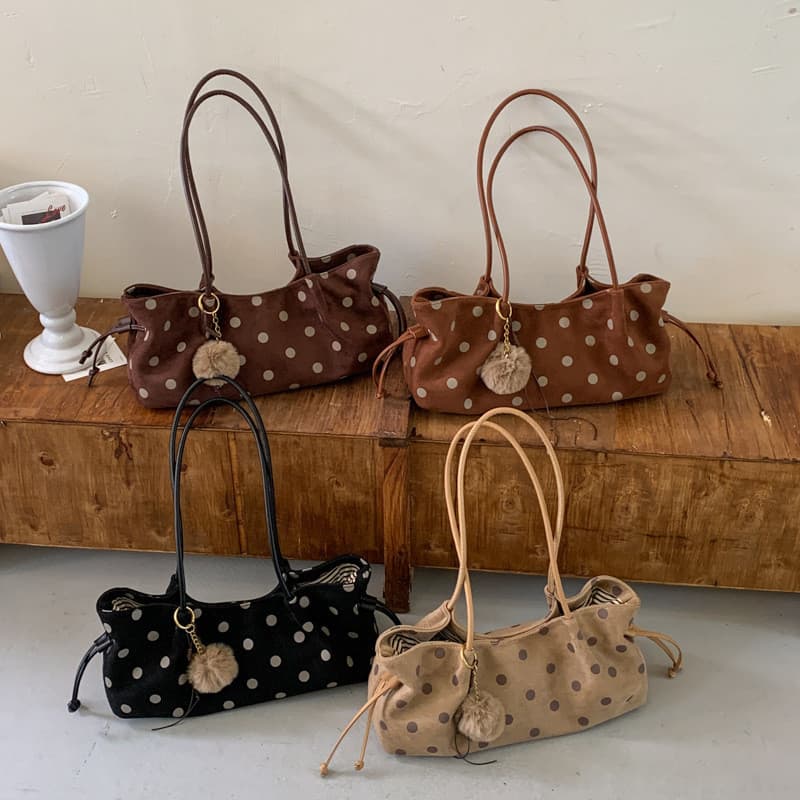 Bolsa transfronteiriça feminina 2026 novo estilo outono moda nicho bolinhas Commuter sacola grande capacidade bolsa de o