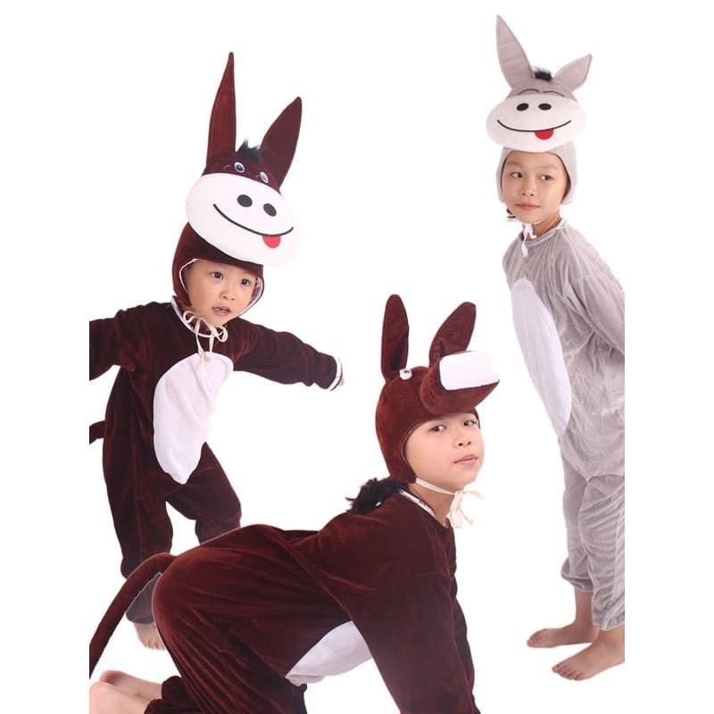 Crianças pequeno burro trajes Drama palco adulto Role-Playing trajes escola empresa adulto Halloween pai-filho
