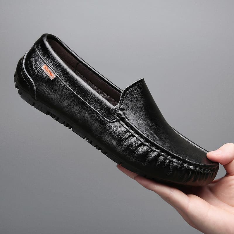 Sapatos de ervilhas masculinos 2026 novo estilo estilo preto primavera outono sapatos masculinos de alta qualidade forro