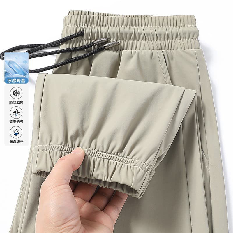Fonte fabricante esportes calças de secagem rápida masculino verão fino calças masculinas perna reta Casual calças mascu