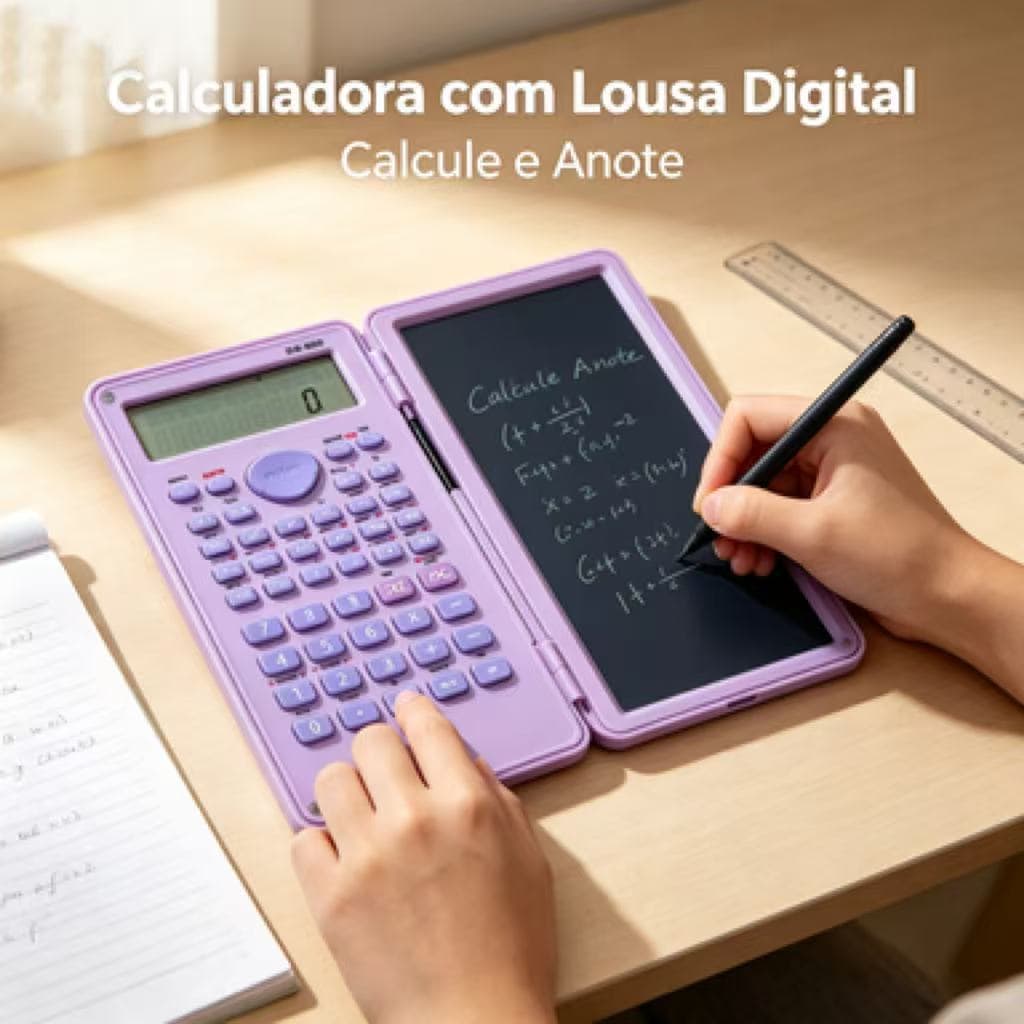 Calculadora científica com área para anotações, calculadora multifuncional, adequada para diversas ocasiões