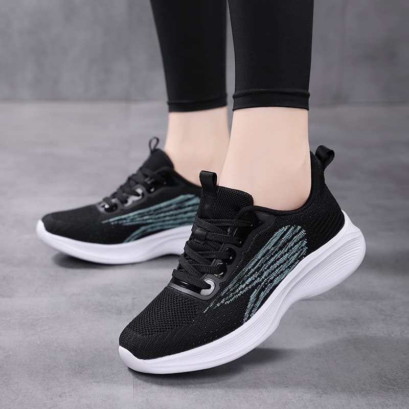 Beamon sapatos femininos sapatos esportivos outono All-Match malha respirável leve tênis de corrida sola macia moda mãe