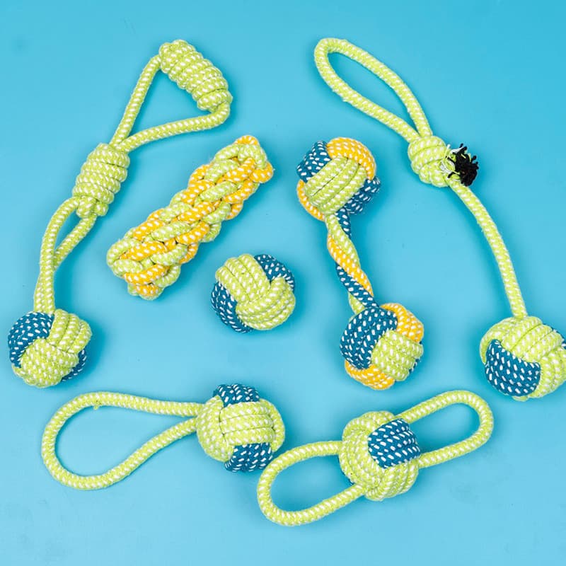 Cão Corda Brinquedo Bola Rebocador Mastigar Treinamento Interativo Dentes Moagem Para Labrador Border Collie Golden Retr