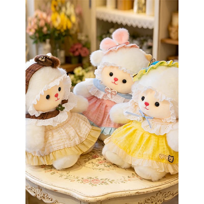 Bonito concubina lã boneca de pelúcia Hanfu ovelha boneca requintado cordeiro boneca menina decoração boneca presente