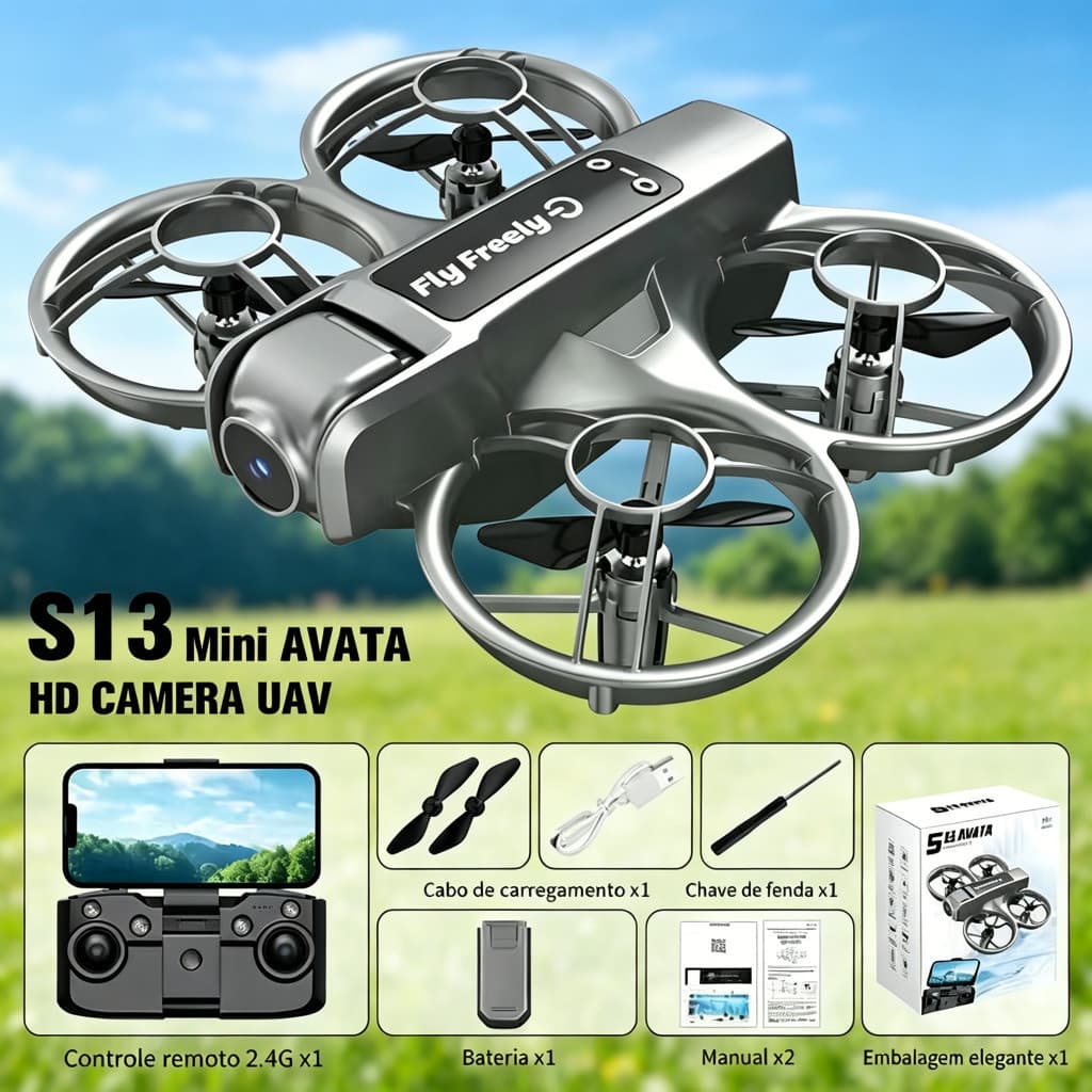 Mini Drone Neo 4K Profissional Câmera Dupla FPV WiFi Fluxo Óptico Controle Remoto e 2 Baterias