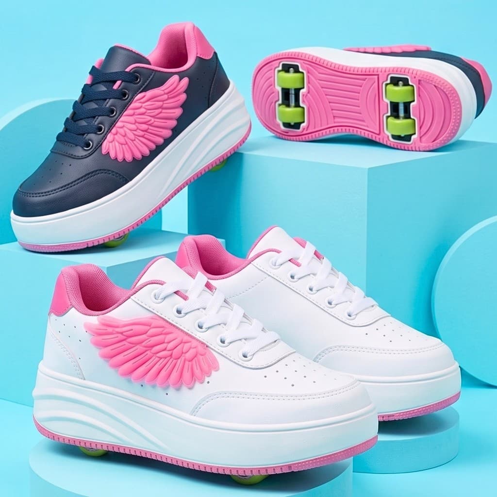 Tenis Infantil Skate 2 Rodinhas Patins Menina Menino Lançamento Promoção Pronto Para Envio #LIVINGVENDAS