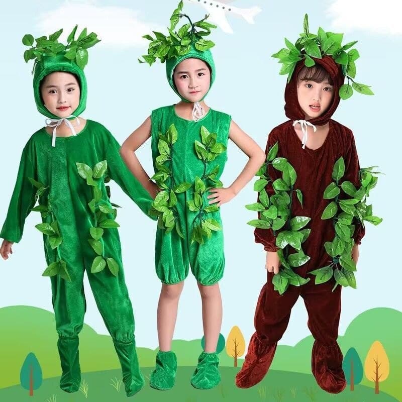 Traje de dança da criança grama jogar traje planta traje grande árvore pequena desempenho traje crianças Role Play traje