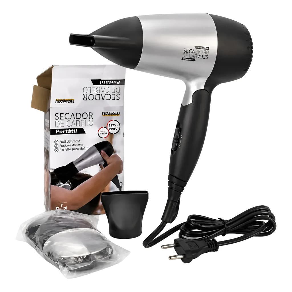 Secador De Cabelo Portátil Dobrável 1200w Cabo Original