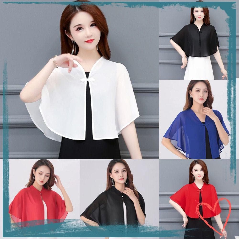 Xale De Chiffon MIHAN , Tule Curto Respirável , Roupa Externa Curta Multicolorida Feminina Tops Verão