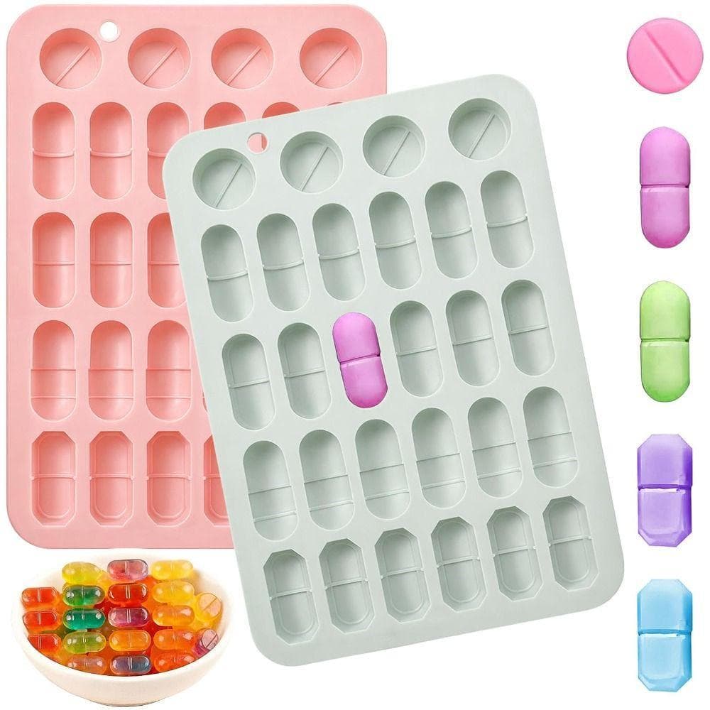 Molde Em Forma De Cápsula, Reutilizável Para Comprimidos Com Design De 28 Cavidades , Bandeja Flexível De Silicon