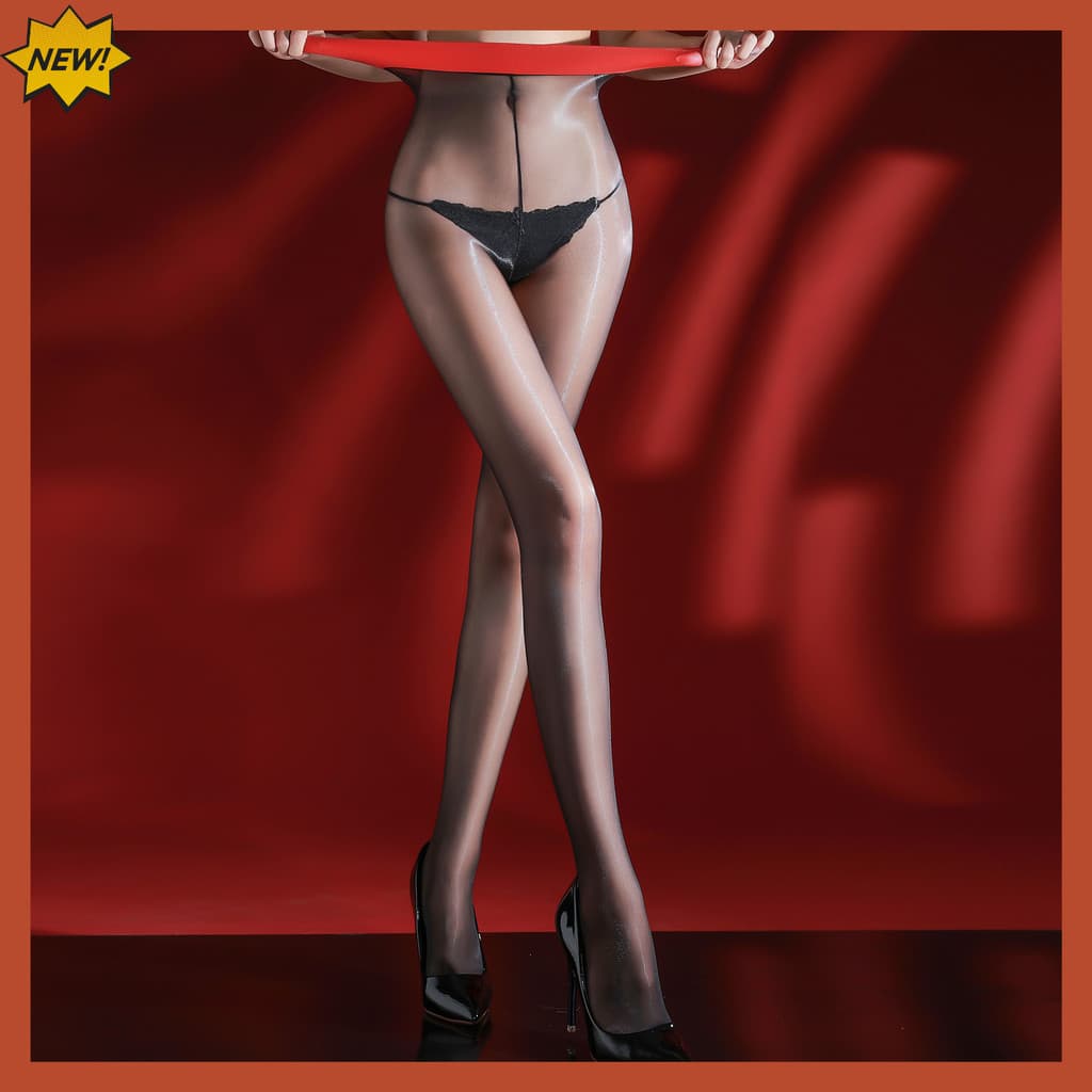 Meias-calças de cintura alta com borda estreita e efeito aurora, leggings de nylon sem costura com abertura frontal, mei