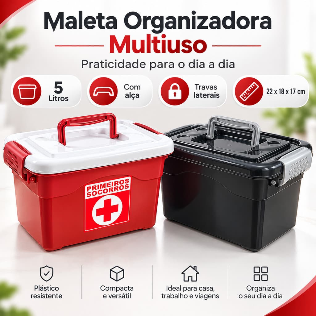 Maleta Mala Grande Caixa Organizadora Remédios Medicamentos