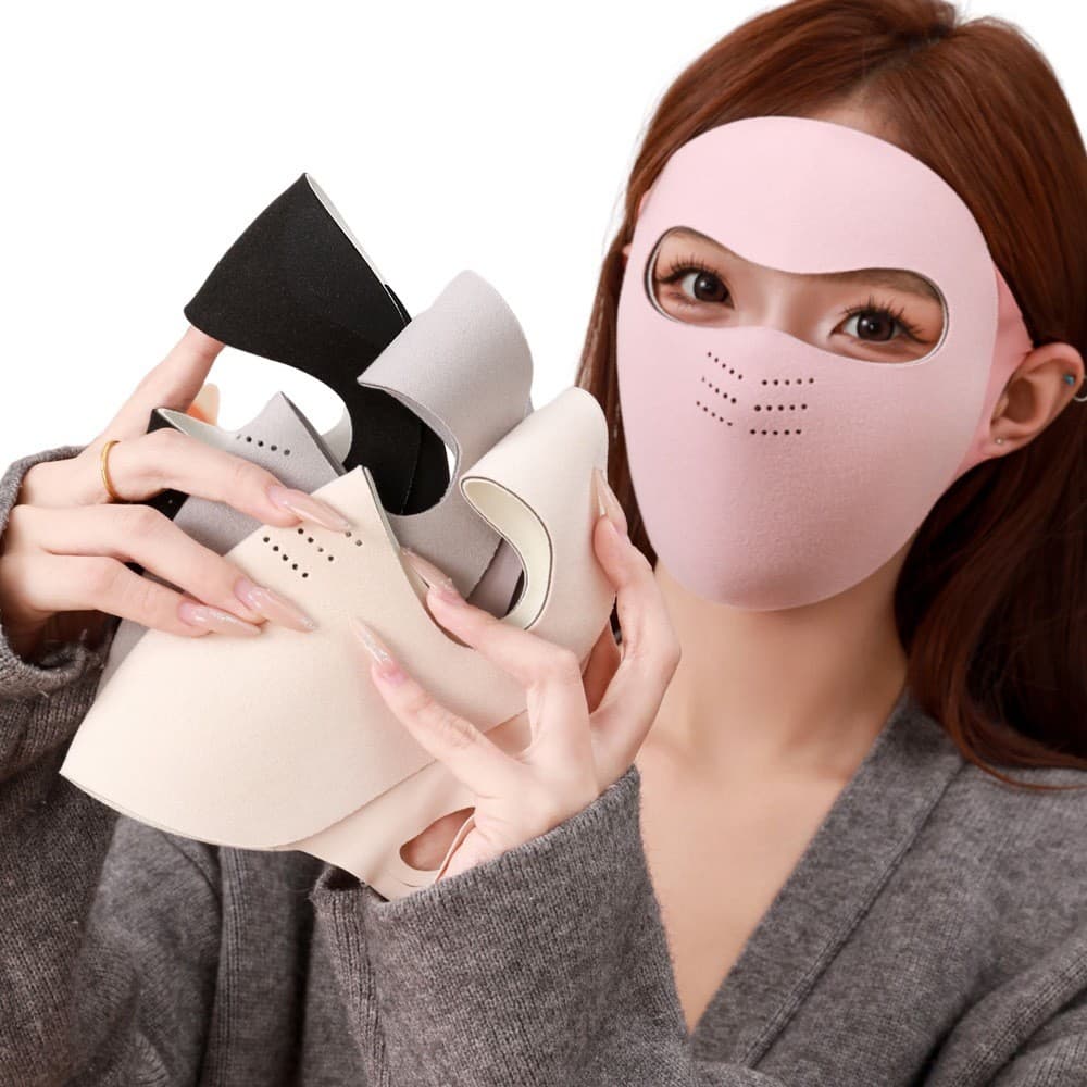 Máscara Facial Térmica De Inverno Para Mulheres , Capa À Prova De Frio Com Proteção UV , Guarda-Sol Anti-Respirável Ativ