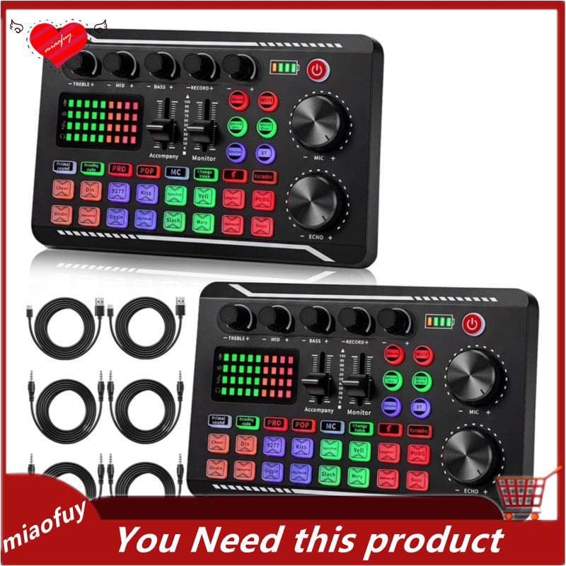 [OnLive] F998 Placa De Som Ao Vivo Mixer De Áudio Interface Portátil Para Podcast Transmissão , Gravação , Jogos
