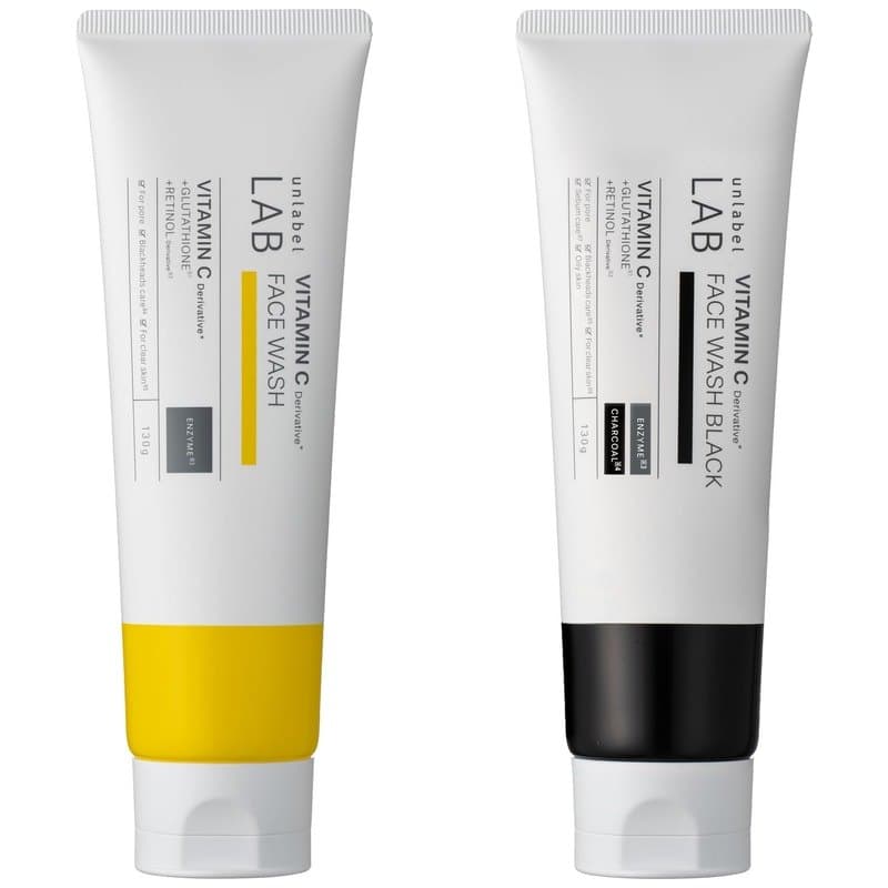 unlabel LAB V Sabonete Facial com Enzimas 130g 2 Tipos Vitamina C ou Carvao Fabricado no Japao