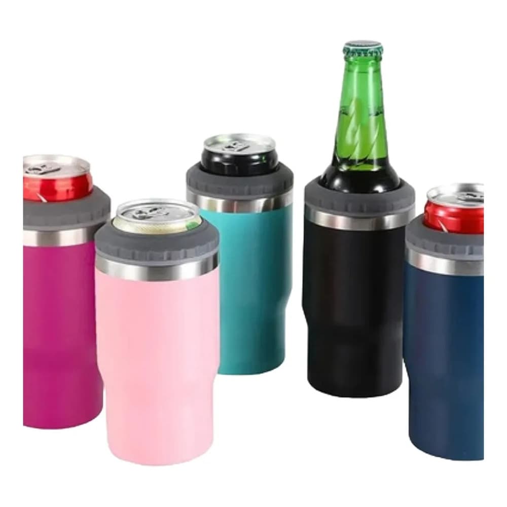 2x Copo Térmico Inox Latas Long Neck 420ml Preto Liso