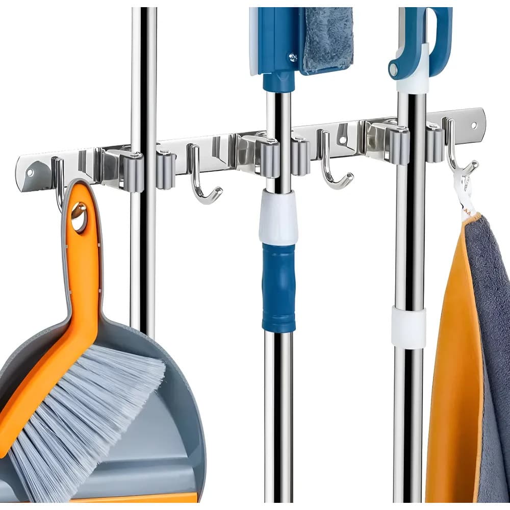2x Suporte Organizador Vassoura Rodo Pá Parede Inox